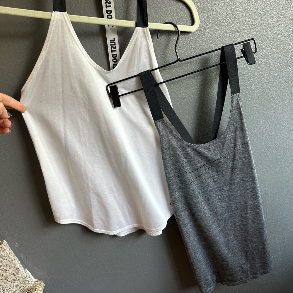 Nike pro gray white workout tank bundle
